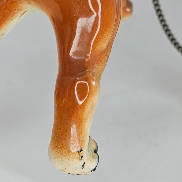 Vintage Enesco Imports Japan Boxer Dog Mom Puppy On Chain Figurine *Repaired* - Picture 11 of 11